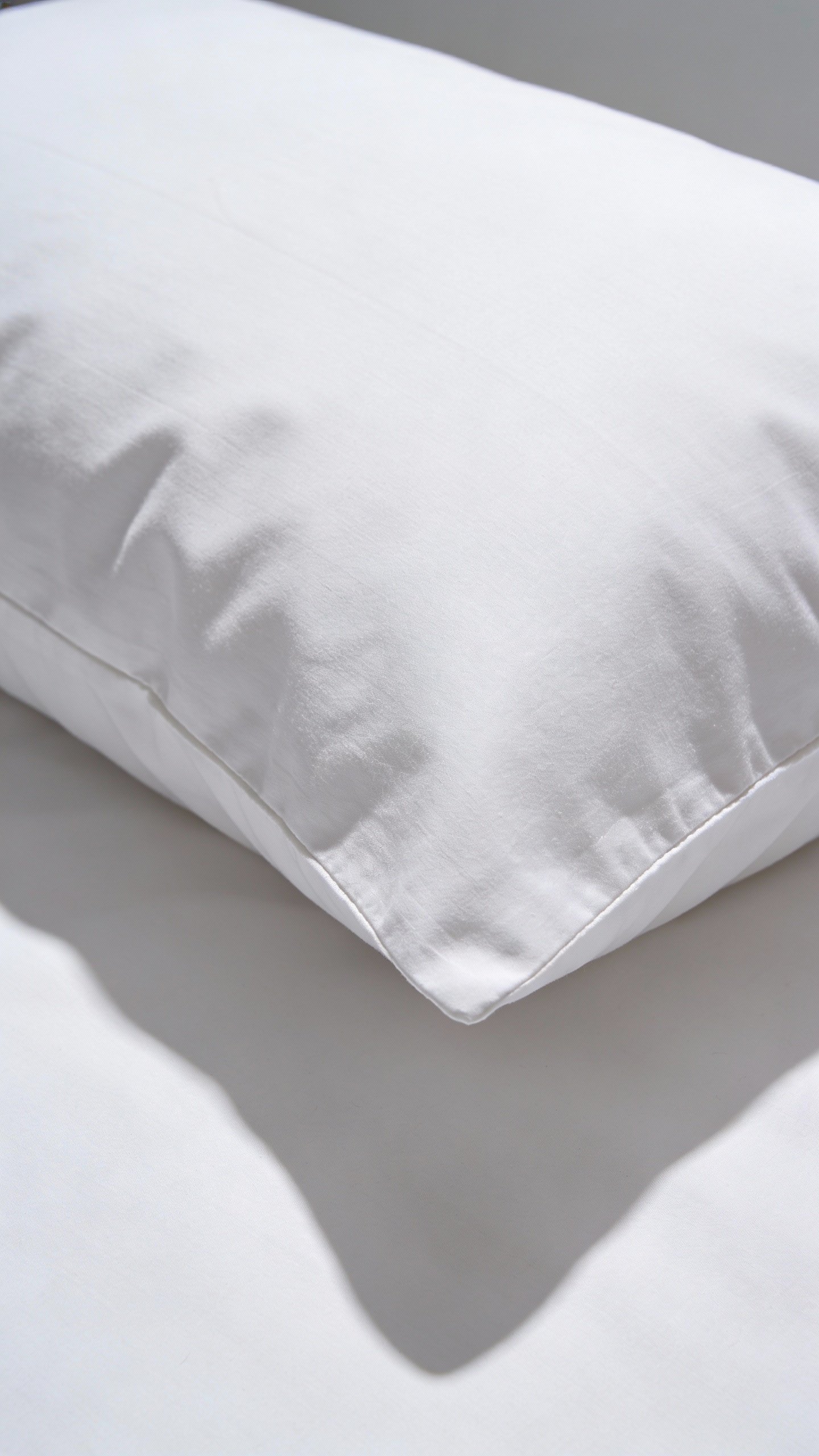 single white microfiber pillowcase, crisp and wrinkle-free