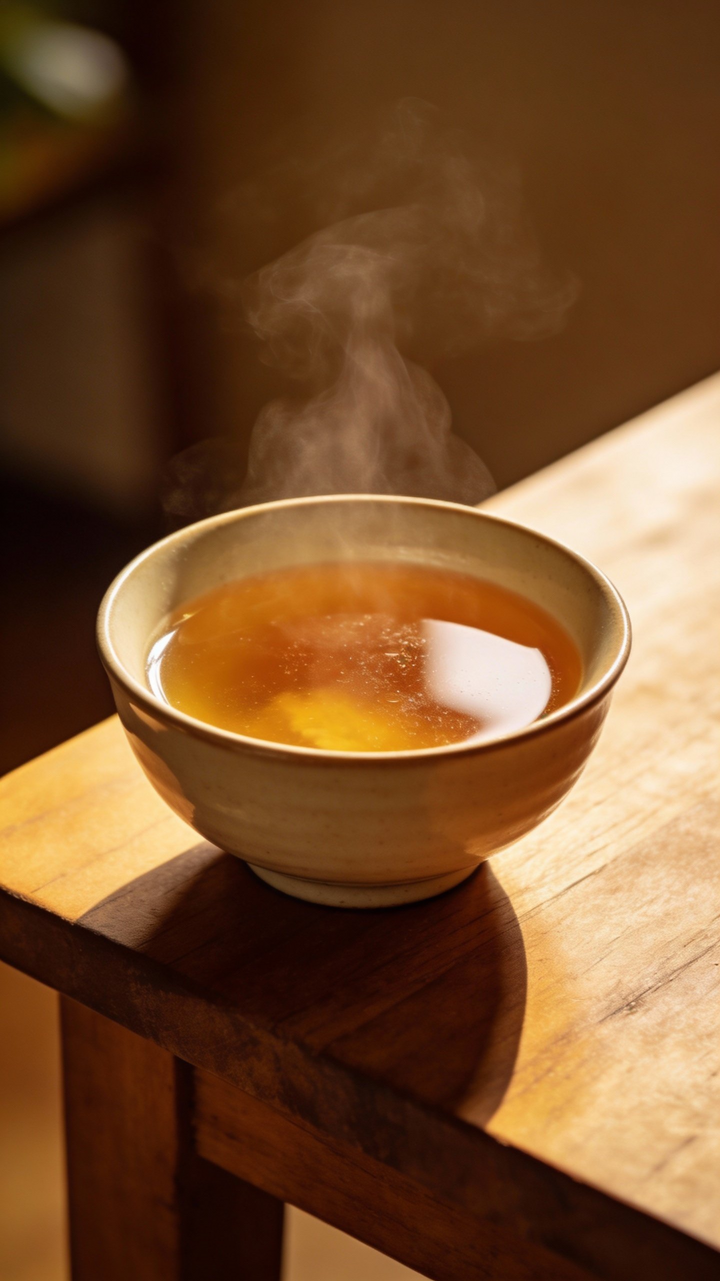 single collagen-rich bone broth bowl, steam rising