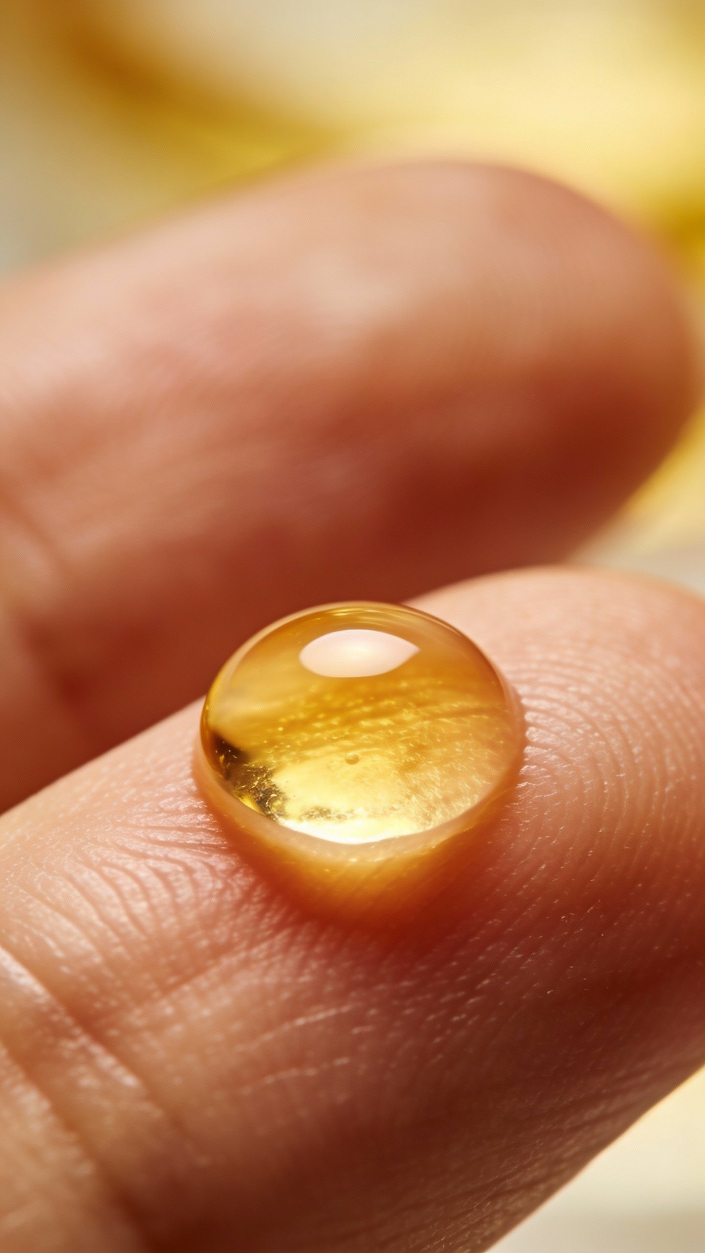 single drop of lightweight face oil on fingertip