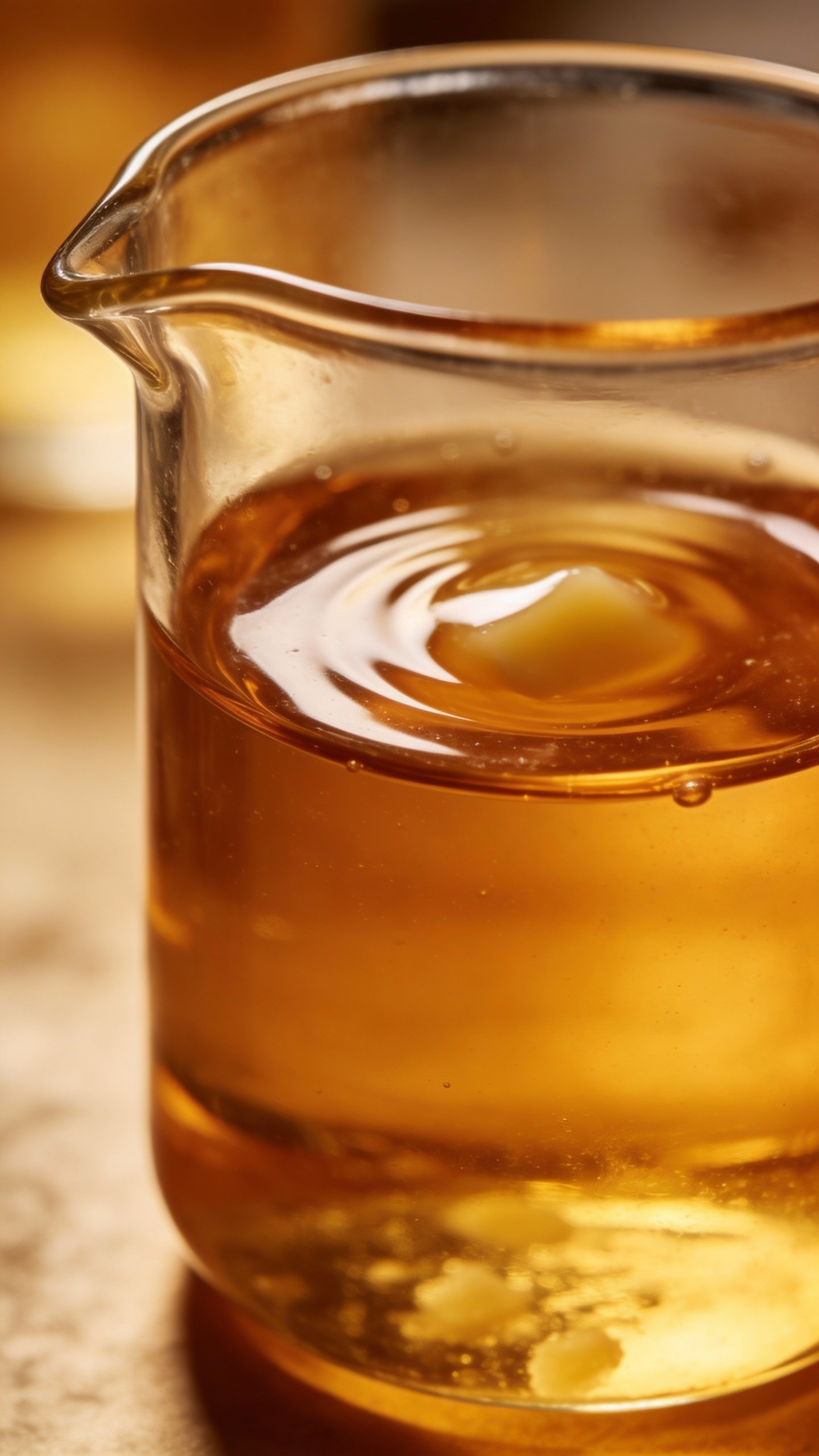 macro shot of melted cocoa butter in beaker