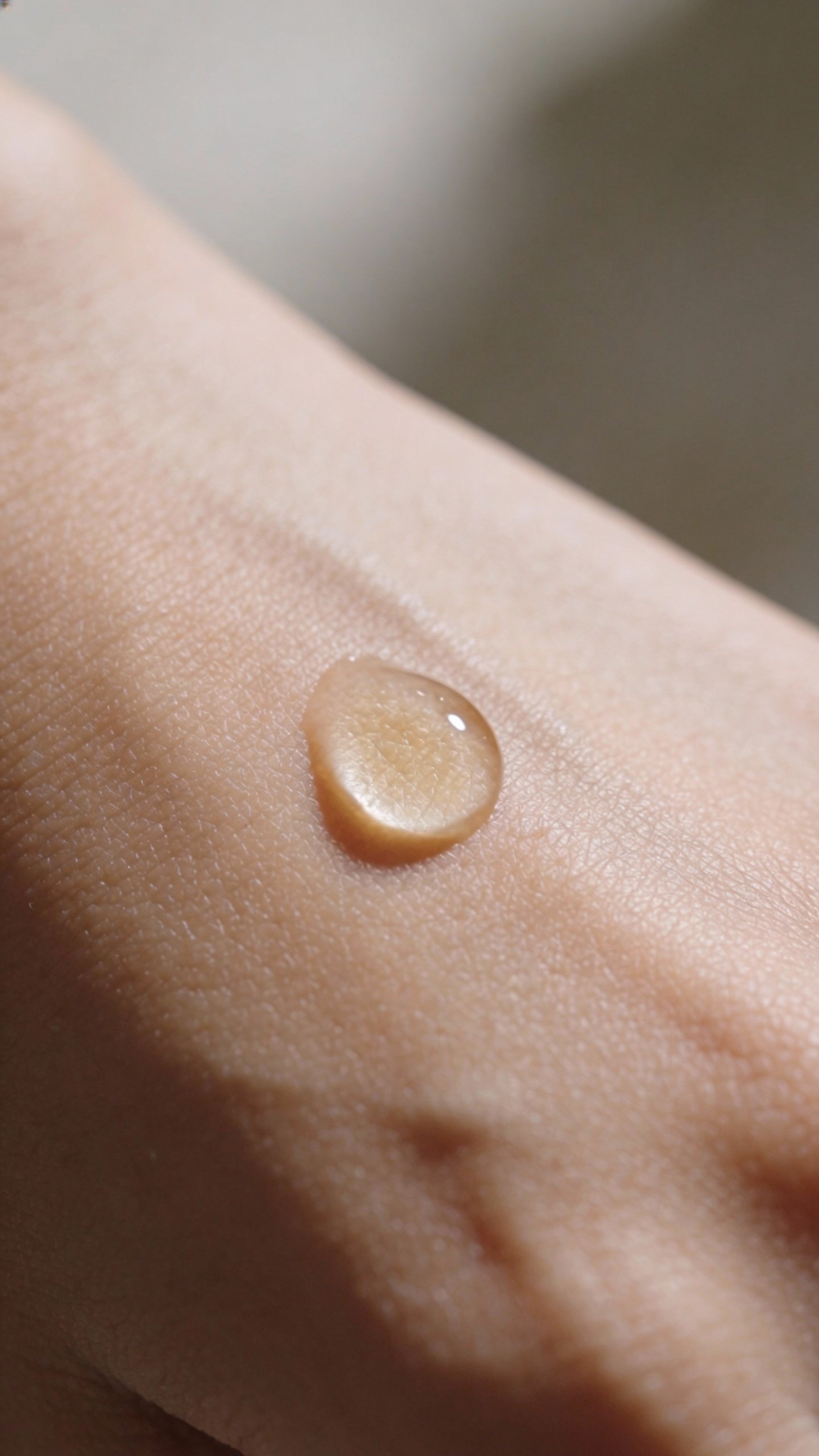 patch test drop of oil on inner forearm skin