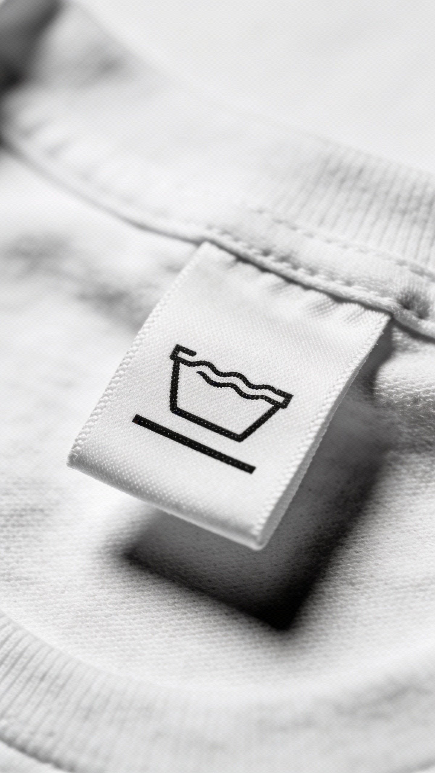 single cotton t-shirt label showing cold wash symbols