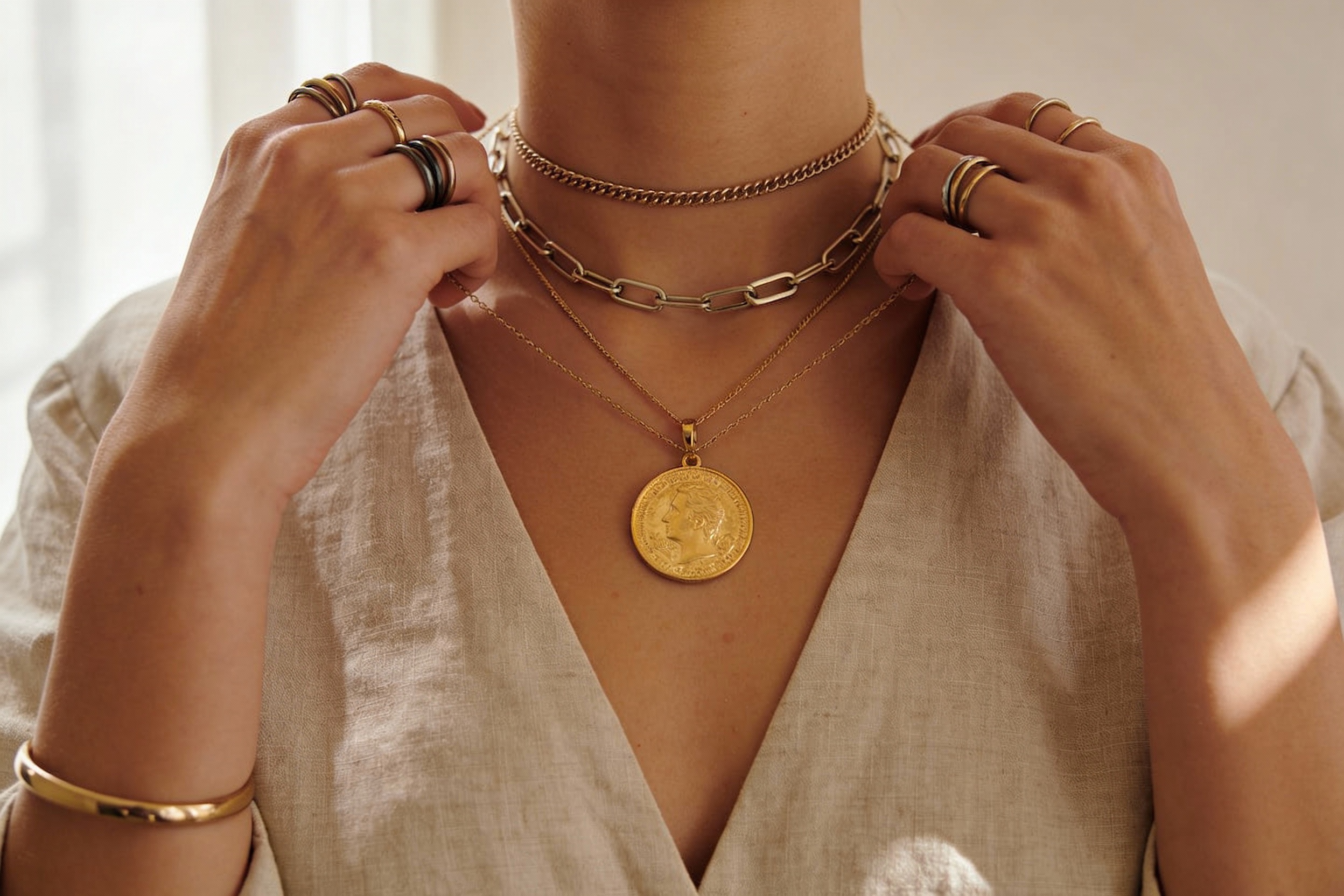 How to Layer Jewelry Without Overdoing It and Shine