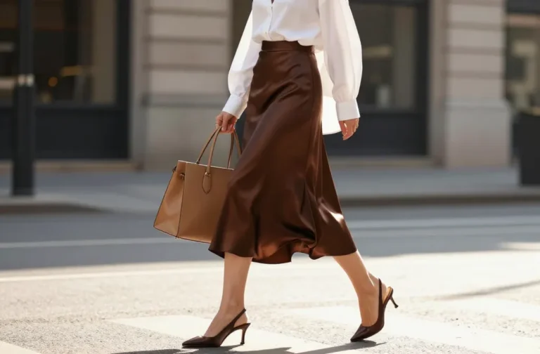 Steal-Their-Glance 10 Brown Skirt Outfit Ideas