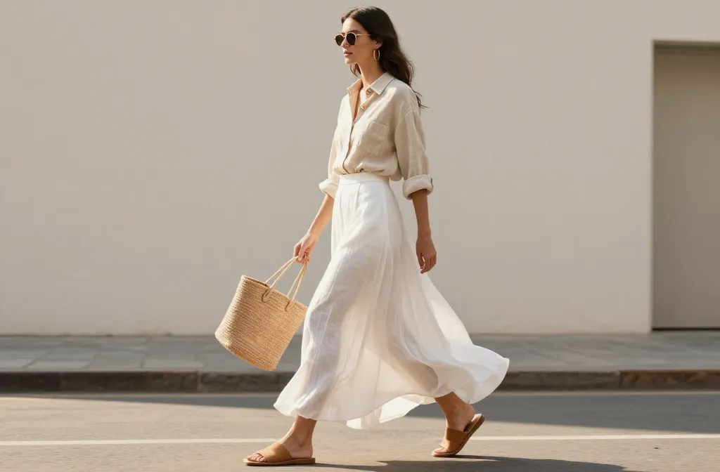 10 White Maxi Skirt Outfit Ideas That Look Designer