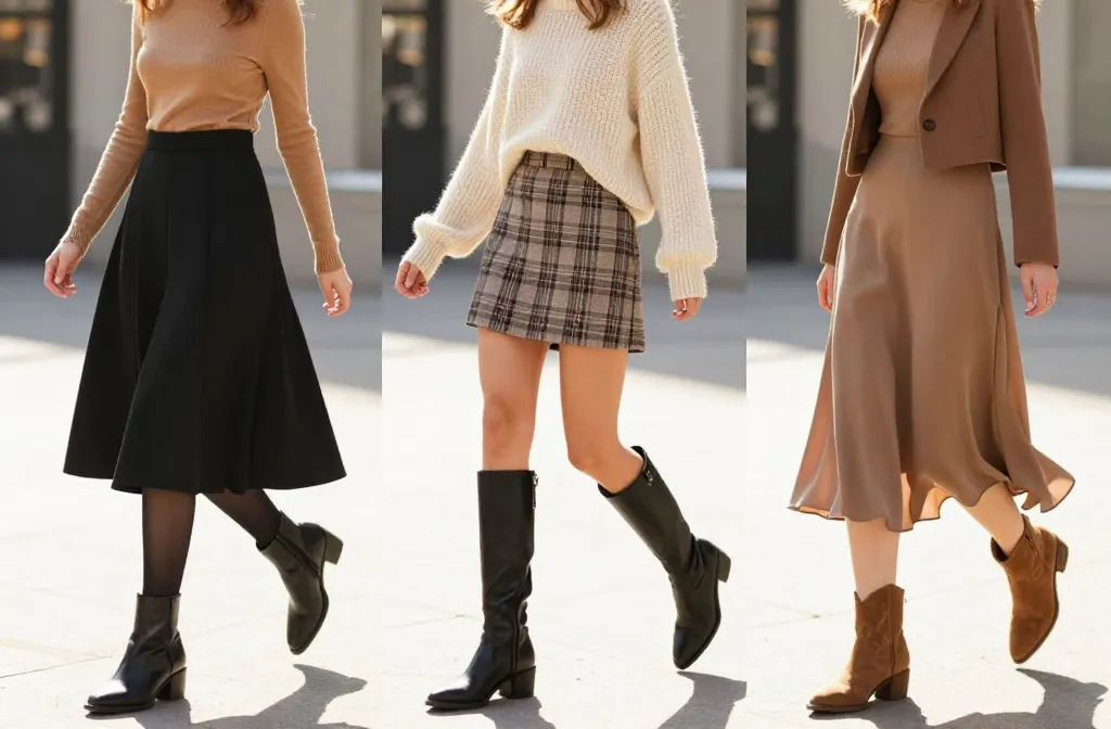 10 Skirt and Boots Outfit Ideas You’Ll Wear on Repeat
