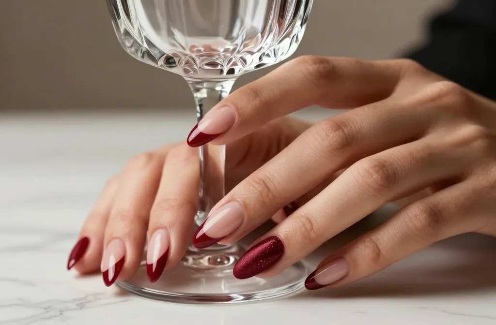 10 Dark Red French Tip Nails That Look Effortlessly Rich