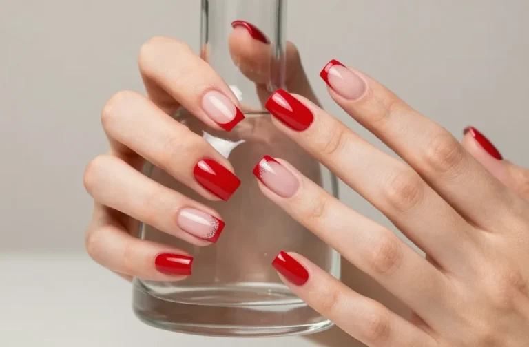 10 Red French Tip Nails Square Ideas That Slay