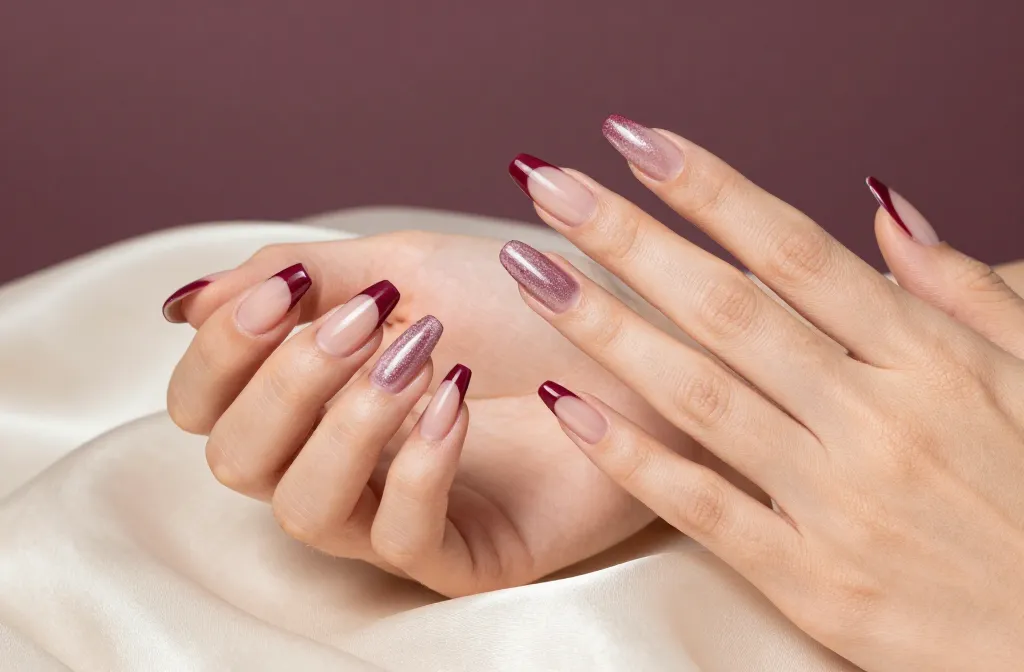 10 Maroon French Tip Nails That Scream Quiet Luxury