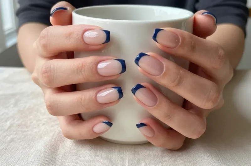 10 Navy French Tip Nails That Look Insanely Chic