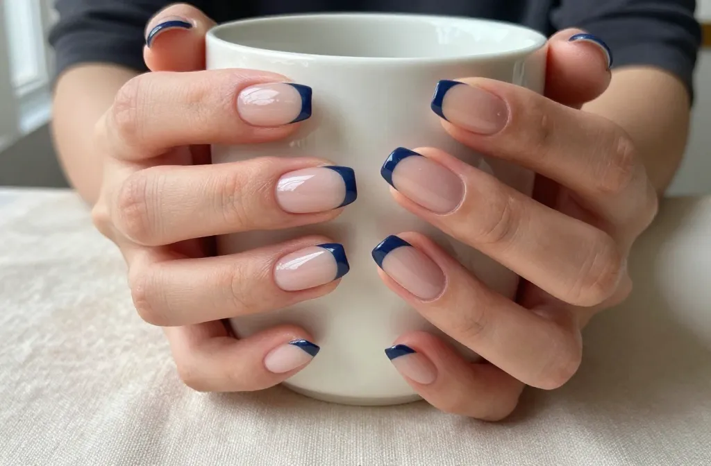10 Navy French Tip Nails That Look Insanely Chic