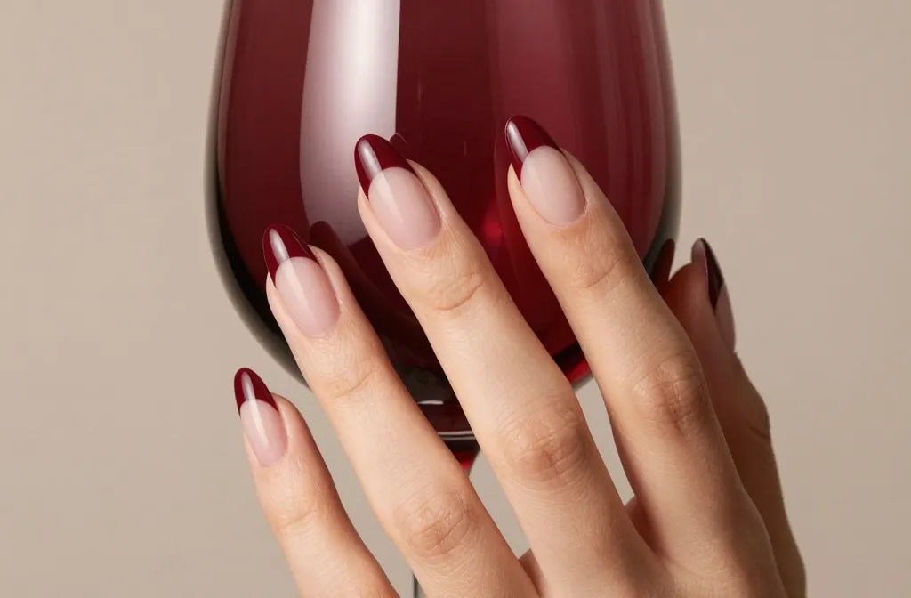 10 Burgundy French Tip Nails That Look Insanely Luxe