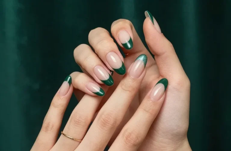 10 Dark Green French Tip Nails That Look Insanely Luxe