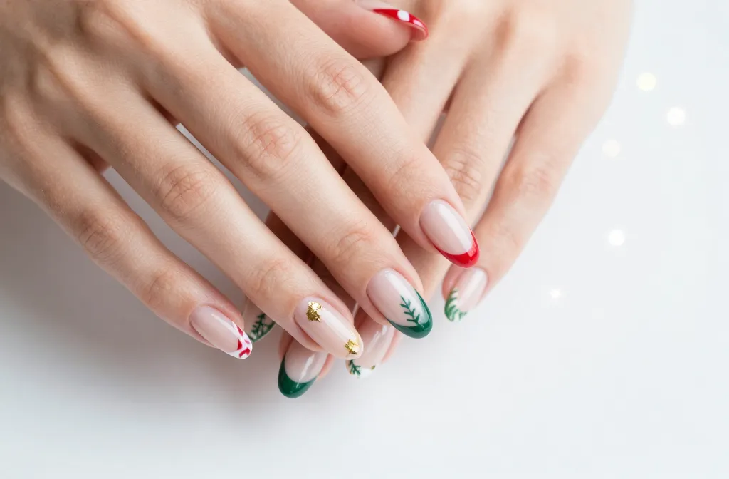 10 Christmas French Tip Nails That Sparkle All Season