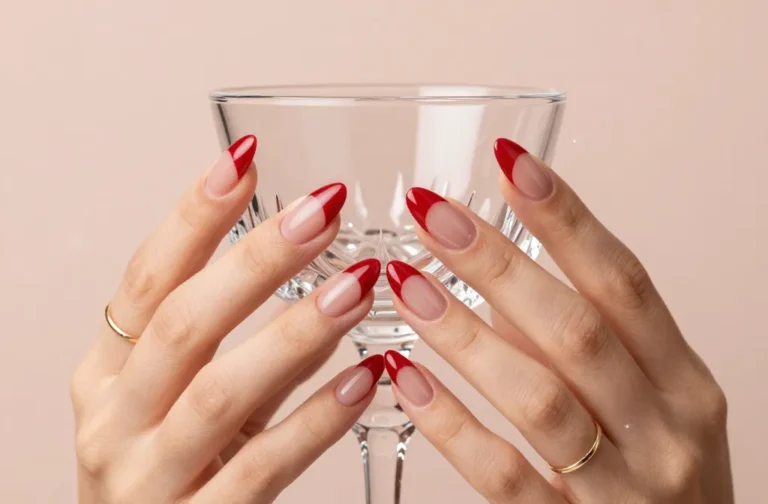 10 Cherry Red French Tip Nails That Steal Every Glance