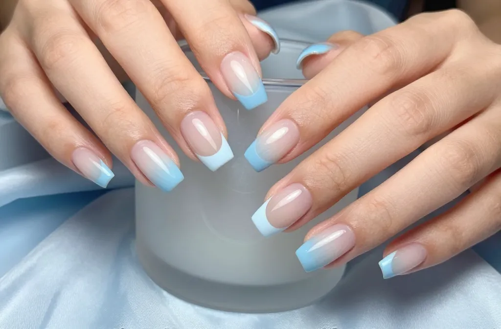 10 Baby Blue French Nails That Look Insanely Chic
