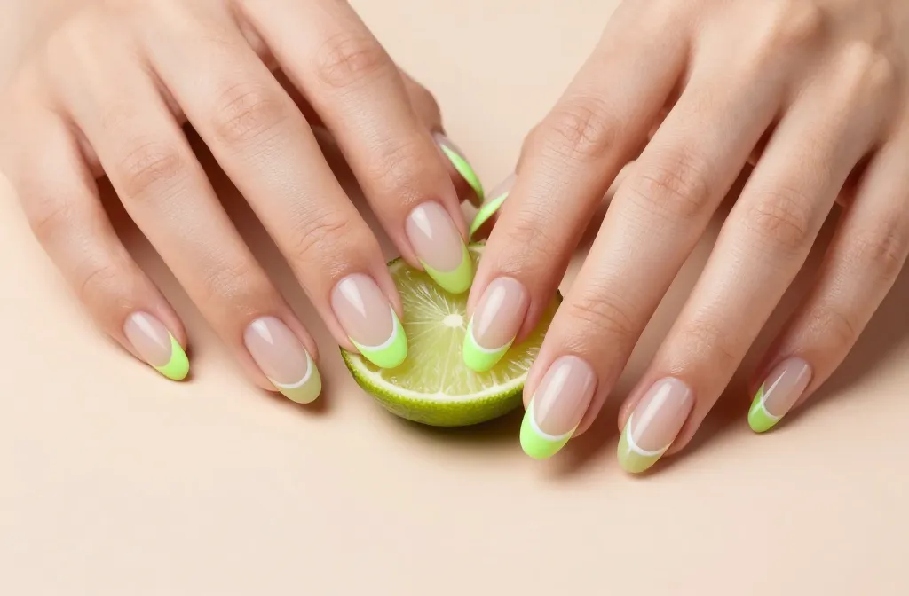 10 Lime Green French Tip Nails That Instantly Pop