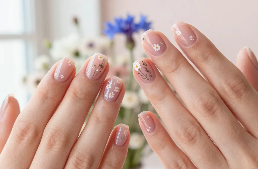 10 Short Flower Nails That Make Tiny Manis Pop
