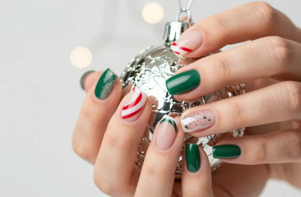 10 Short Holiday Nails That Sparkle Without the Hassle