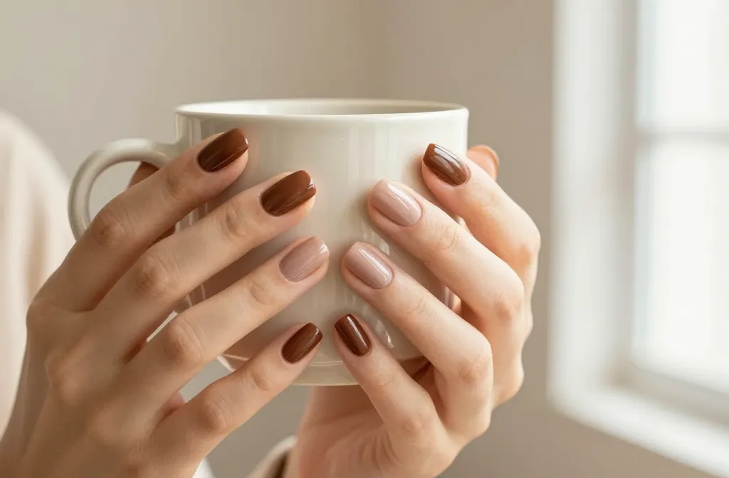10 Short Brown Acrylic Nails That Look Insanely Chic