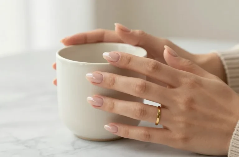 10 Short Almond Nude Nails That Look Quietly Expensive