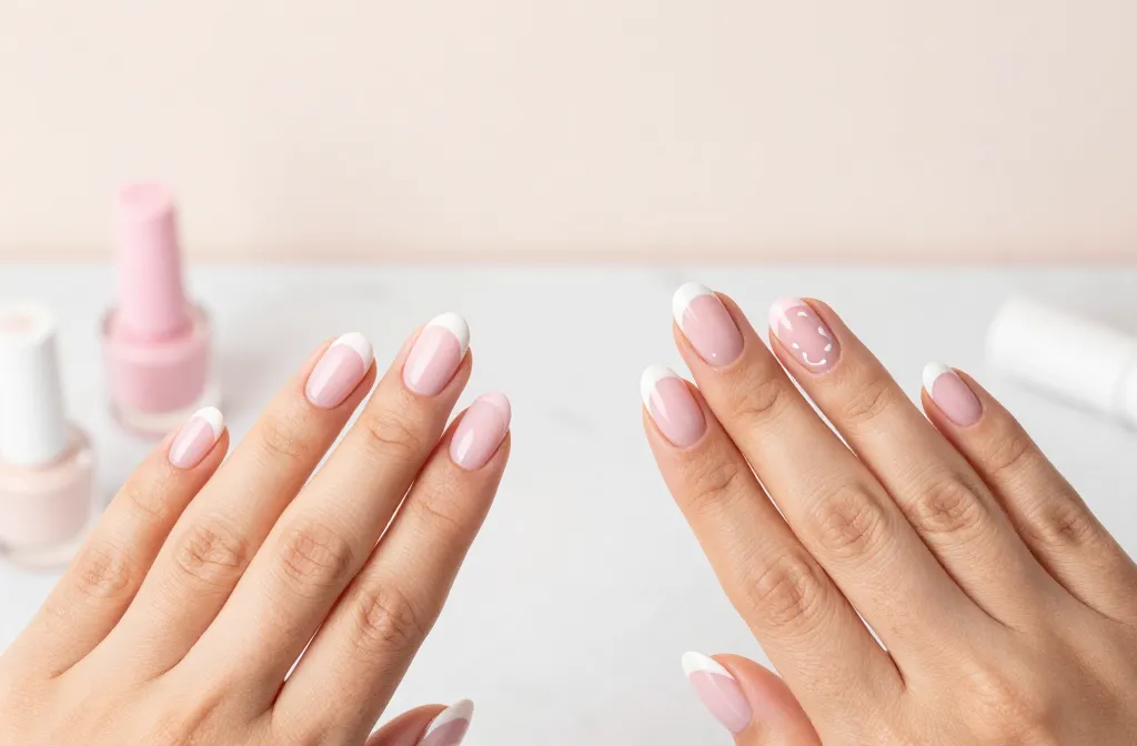 10 Short Pink and White Nails That Look Insanely Chic