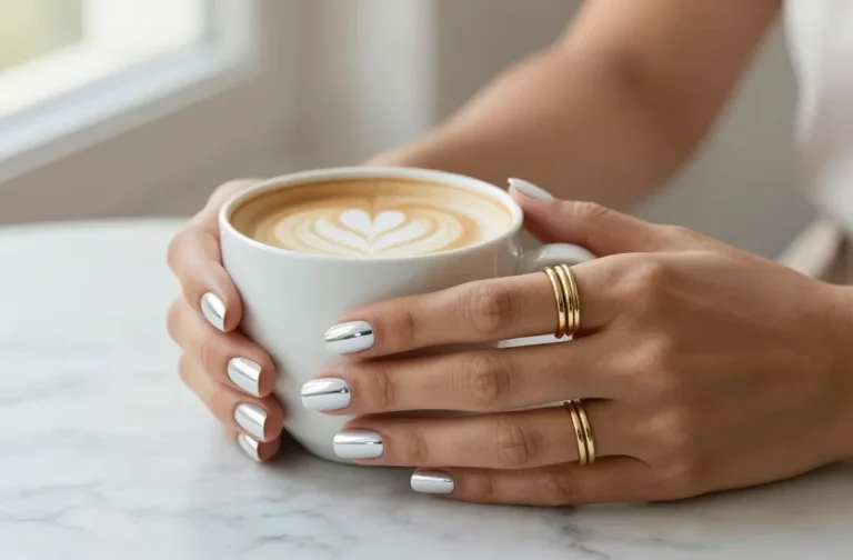 10 Short White Chrome Nails That Look Crazy Expensive
