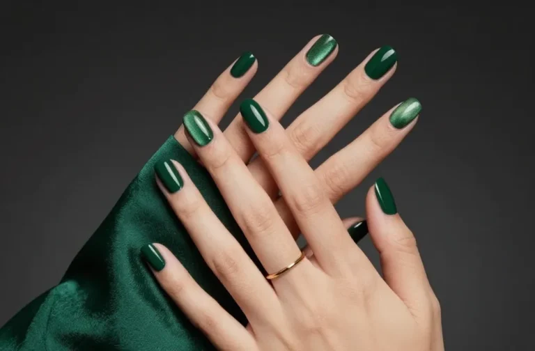 10 Dark Green Short Nails That Look Insanely Luxe