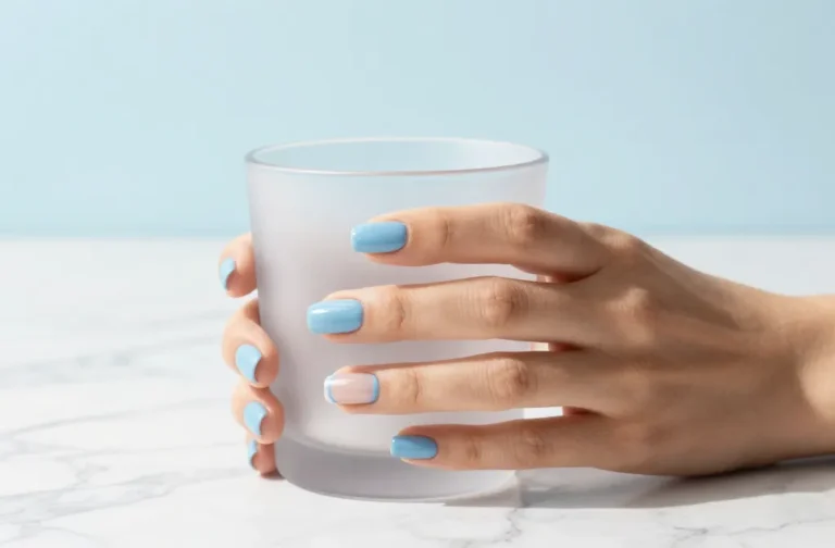 10 Baby Blue Short Nails That Look Insanely Chic