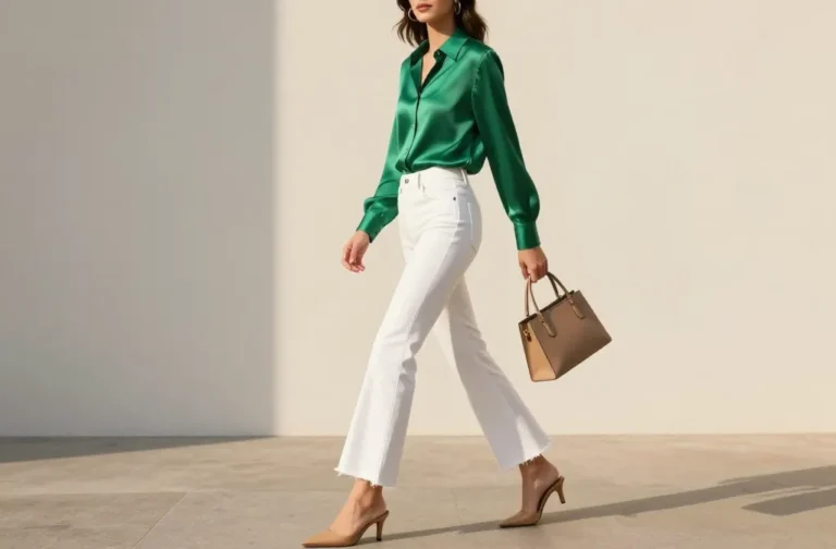 10 White Jeans and Green Top Outfit Ideas to Wear Now
