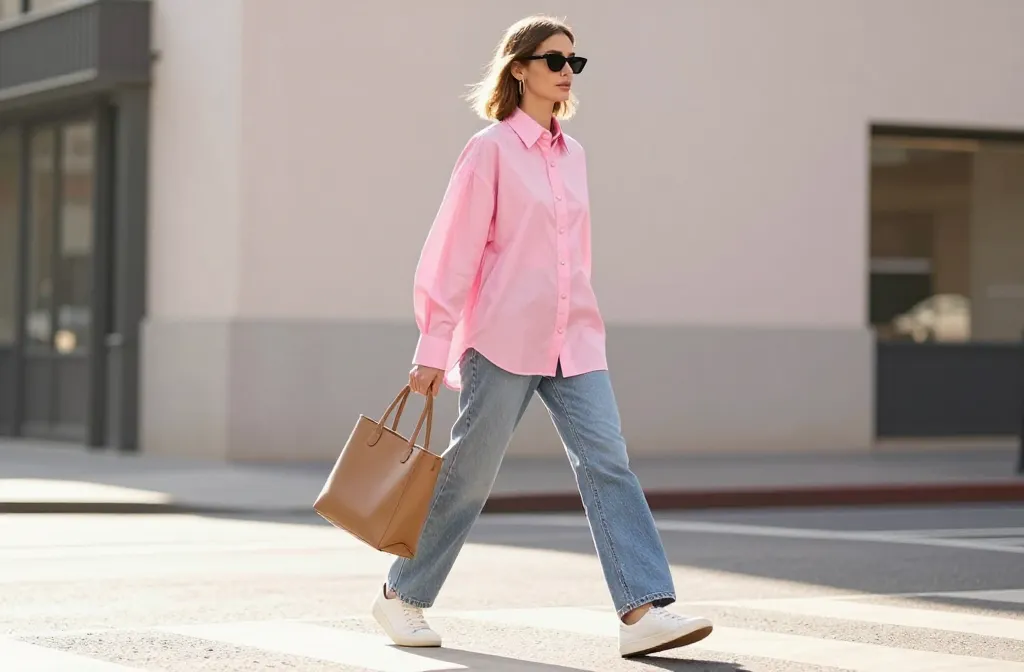 Viral 10 Pink Top and Light Blue Jeans Outfit Ideas