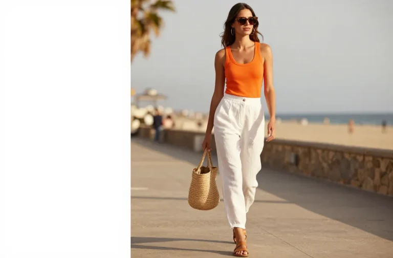 Sizzle Style: 10 Orange Tank Top Summer Outfit Ideas