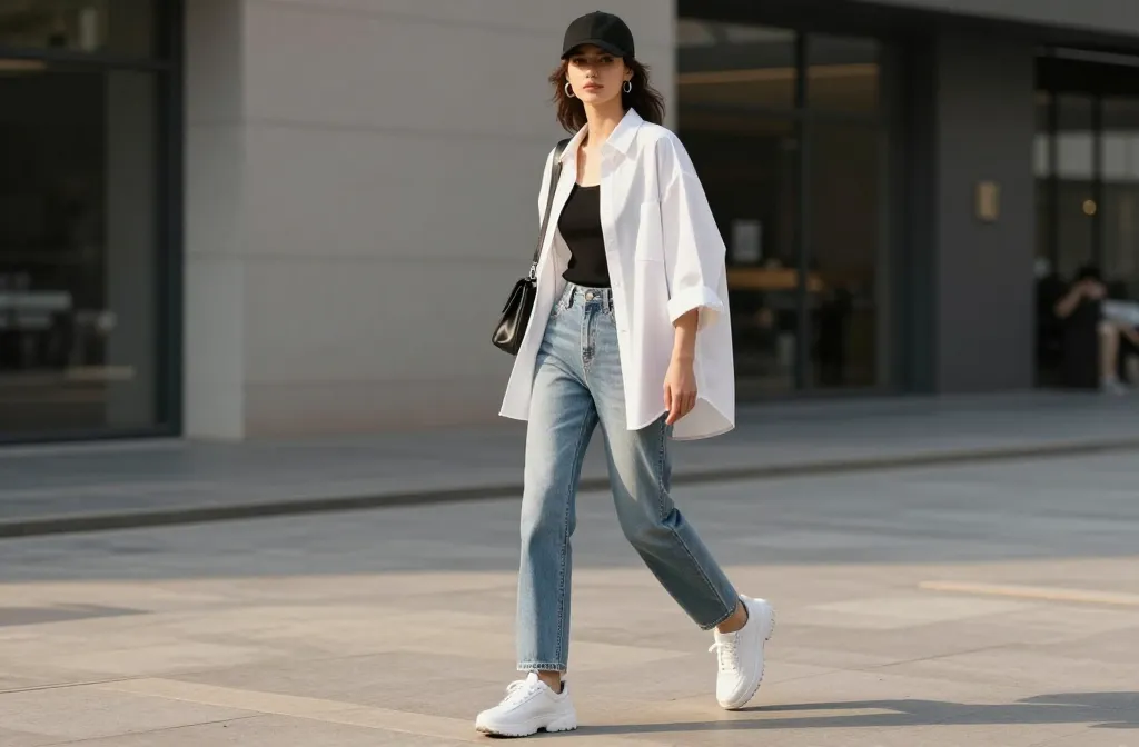 10 White Shirt and Black Tank Top Outfit Ideas That Slap