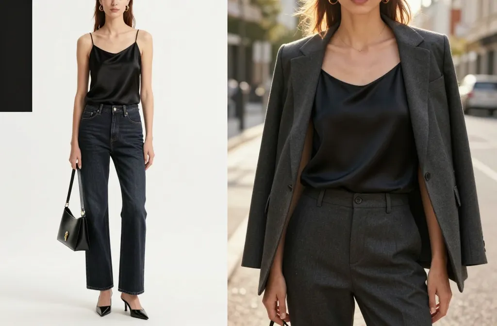 Viral 14 Black Silk Tank Top Outfit Ideas You’Ll Love