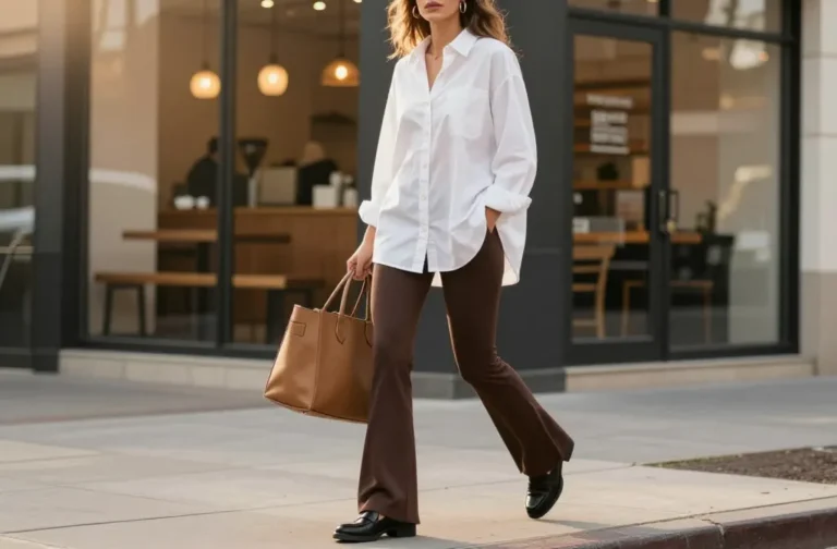 13 Brown Flare Leggings Outfit Ideas That Slay Every Day