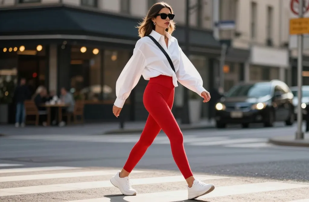13 Red Leggings Outfit Ideas That Turn Heads Fast