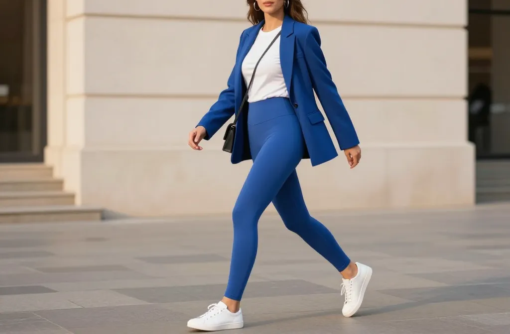13 Blue Leggings Outfit Ideas That Look Instantly Polished