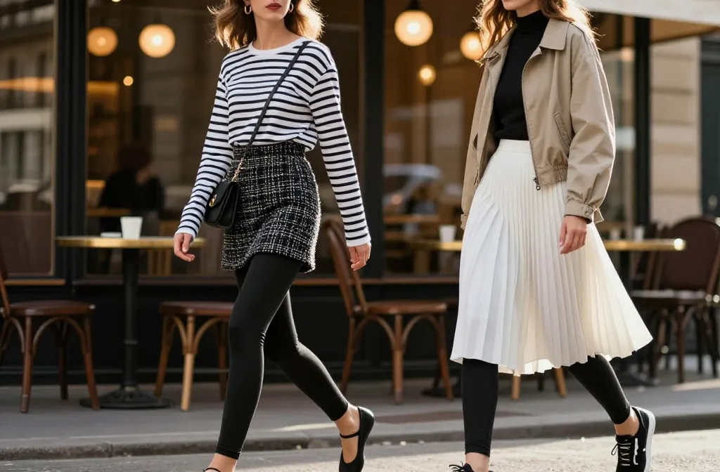 12 Skirt and Leggings Outfit Ideas You’Ll Live in