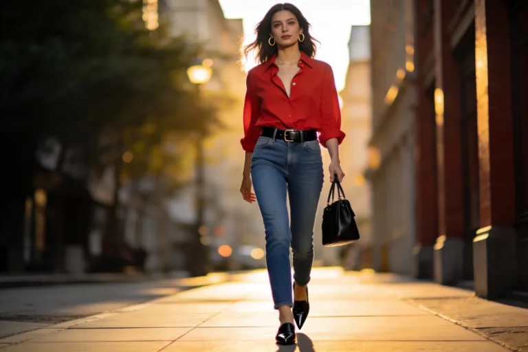 Steal These 10 Red Shirt Blue Jeans Looks That Instagram Will Love