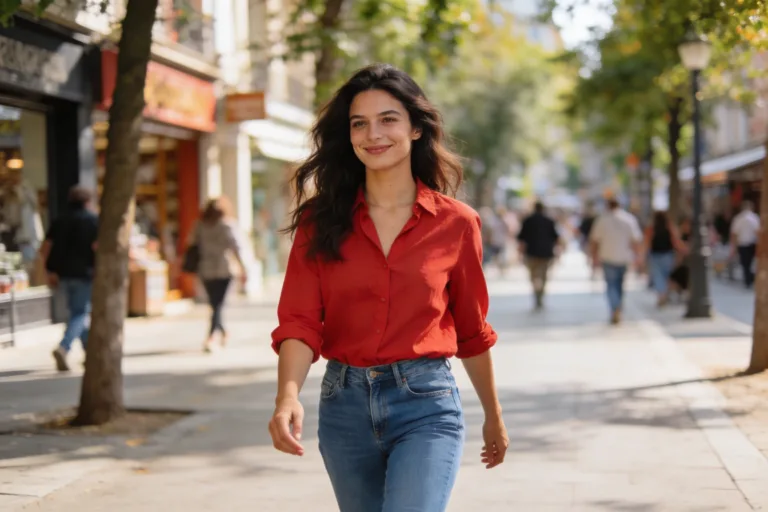 12 Casual Red Shirt + Blue Jeans Outfits That Turn Heads Now