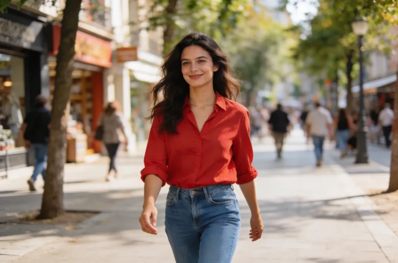 12 Casual Red Shirt + Blue Jeans Outfits That Turn Heads Now