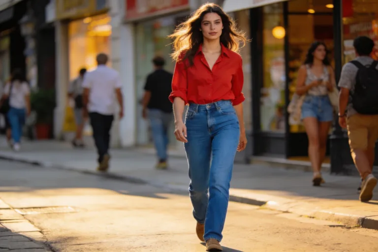 Steal These 12 Red Shirt Blue Jeans Combos That Make Morning Dressing Easy