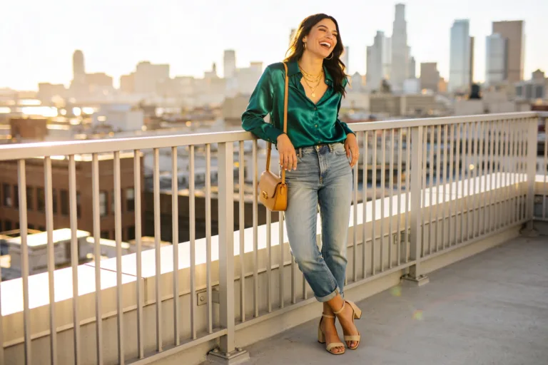 13 Green Top Blue Jeans Outfits That Look Good in Photos Now