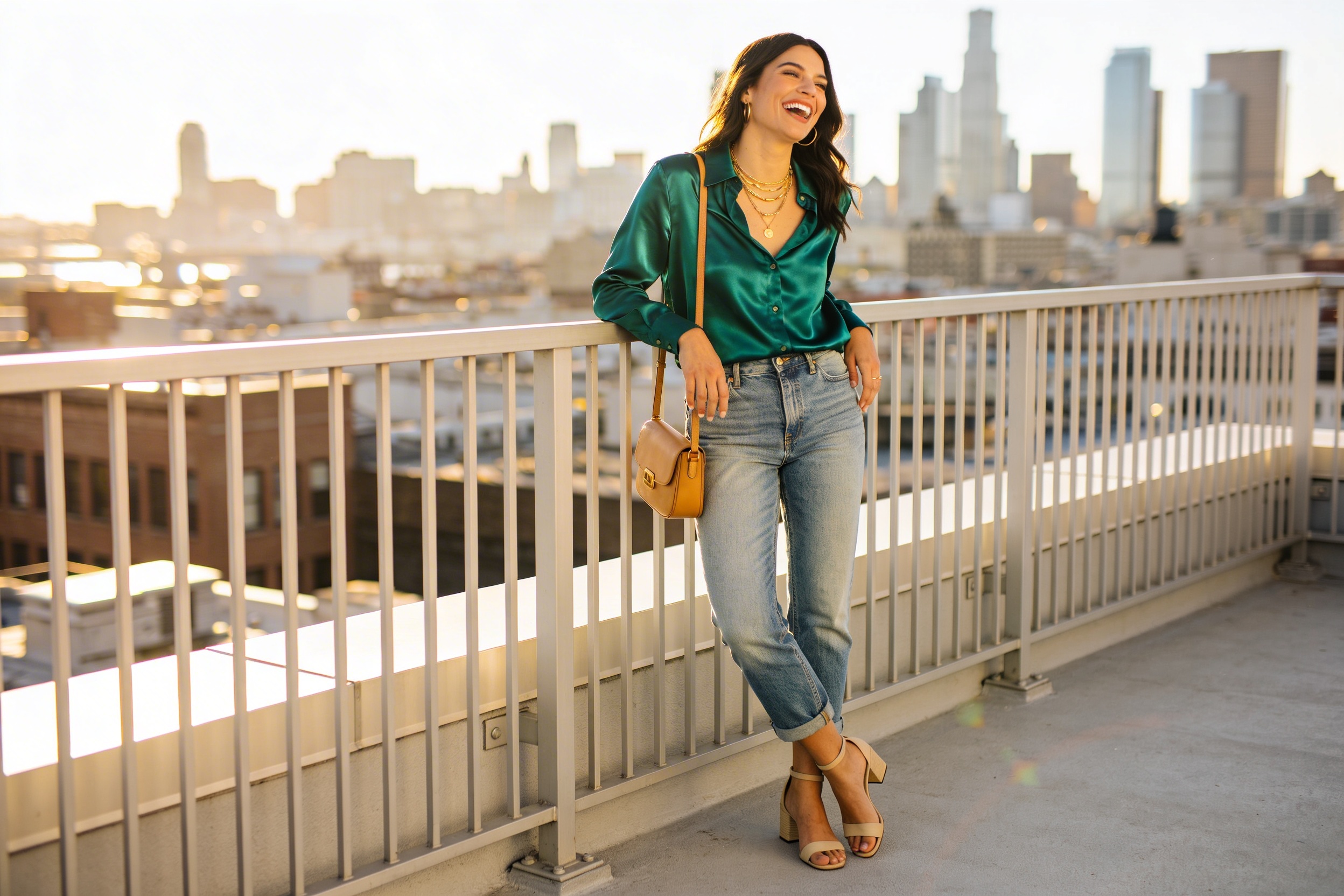 13 Green Top Blue Jeans Outfits That Look Good in Photos Now