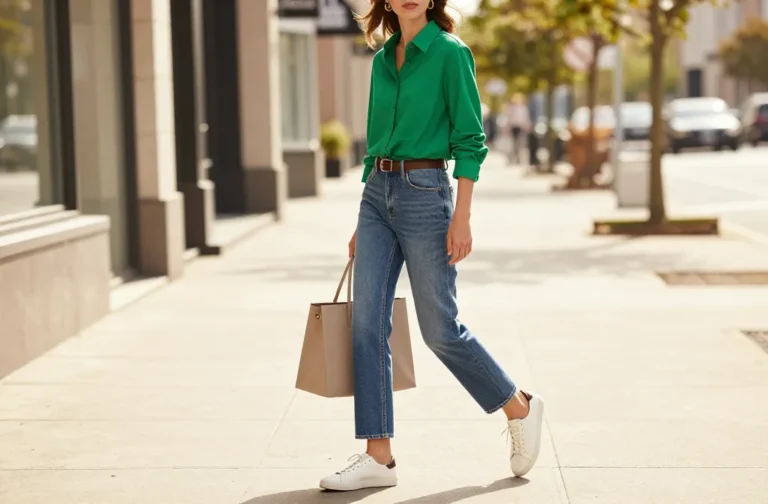 13 Green Top Blue Jeans Outfits That Make Casual Look Chic