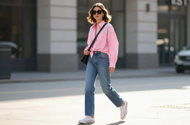 11 Blue Jeans Pink Top Outfits That Always Look Instagram-Worthy Now