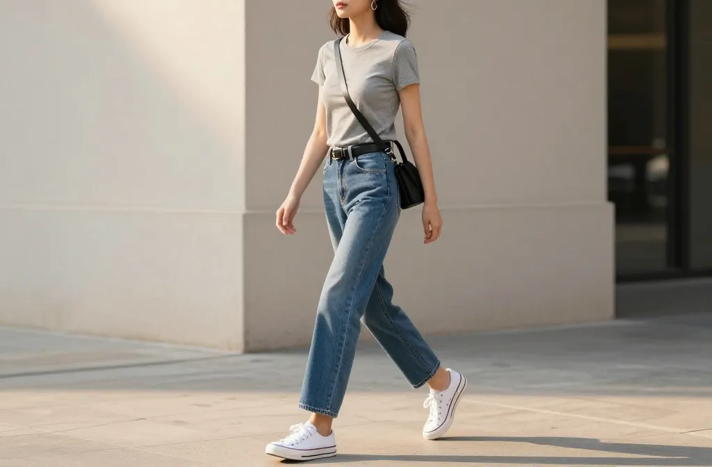 12 Grey Top & Blue Jeans Outfit Ideas That Always Look Instagram-Worthy Now