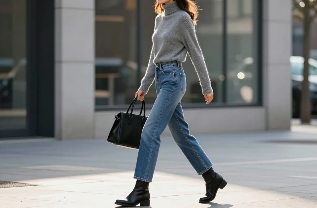 Steal These 12 Grey Top & Blue Jeans Looks That Make Simple Outfits Stand Out