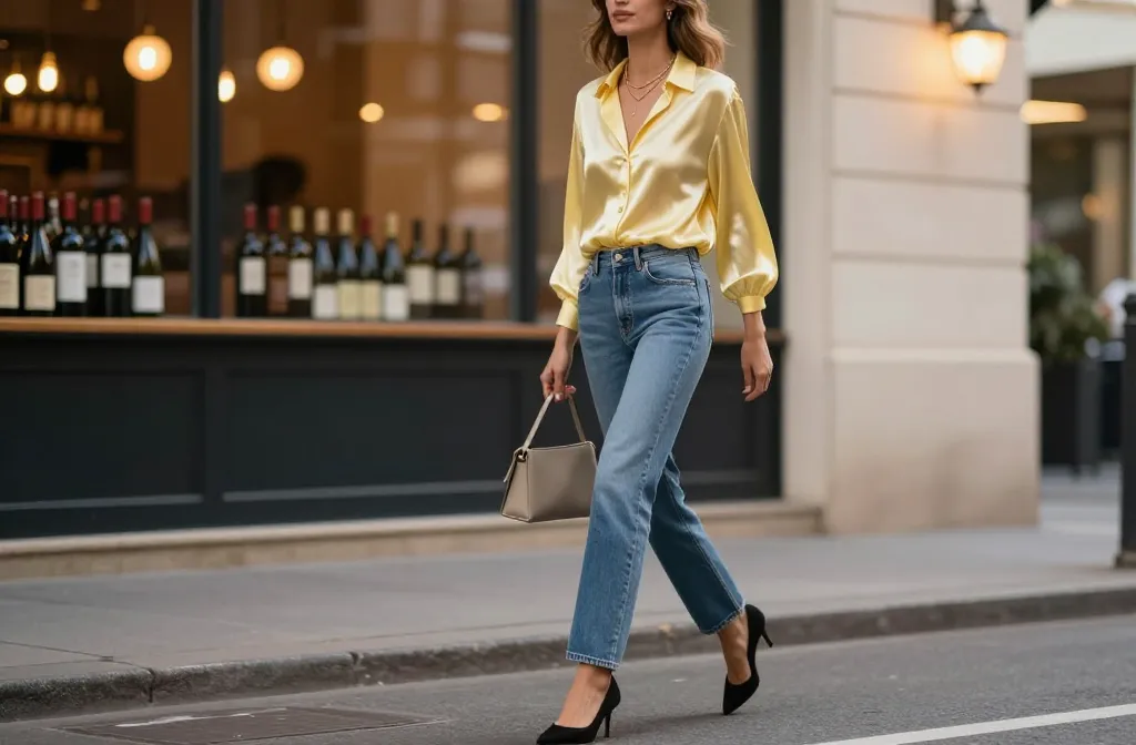 Steal-Worthy 13 Cute Yellow Shirt and Jeans Outfit Ideas for Date Night